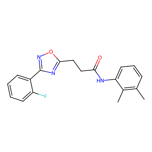 N-(2,3-dimethylphenyl)-3-[3-(2-fluorophenyl)-1,2,4-oxadiazol-5-yl]propanamide structure