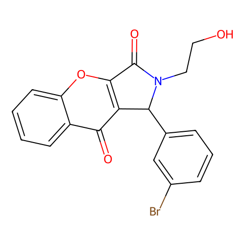 1-(3-Bromophenyl)-2-(2-hydroxyethyl)-1,2-dihydrochromeno[2,3-c]pyrrole-3,9-dione structure