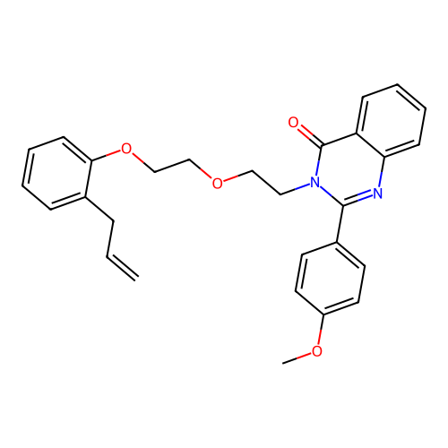 2-(4-methoxyphenyl)-3-[2-[2-(2-prop-2-enylphenoxy)ethoxy]ethyl]quinazolin-4-one structure