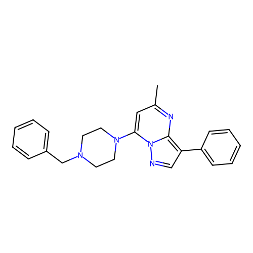 7-(4-Benzylpiperazin-1-yl)-5-methyl-3-phenylpyrazolo[1,5-a]pyrimidine structure