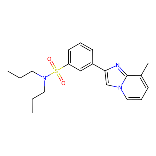 3-(8-methylimidazo[1,2-a]pyridin-2-yl)-N,N-dipropylbenzenesulfonamide structure