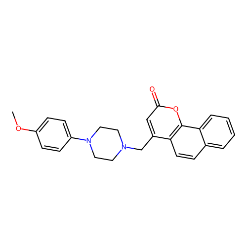 4-((4-(4-methoxyphenyl)piperazin-1-yl)methyl)-2H-benzo[h]chromen-2-one structure