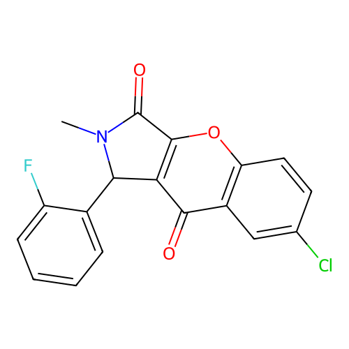 7-Chloro-1-(2-fluorophenyl)-2-methyl-1,2-dihydrochromeno[2,3-c]pyrrole-3,9-dione structure