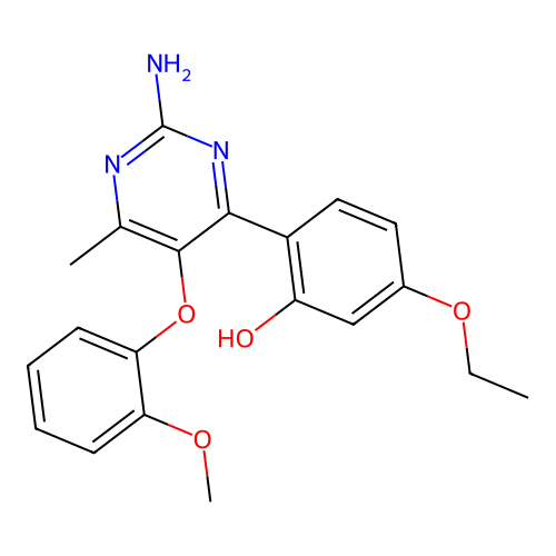 2-[2-Amino-5-(2-methoxyphenoxy)-6-methylpyrimidin-4-yl]-5-ethoxyphenol structure