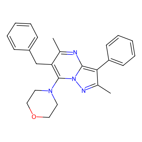 4-(6-Benzyl-2,5-dimethyl-3-phenylpyrazolo[1,5-a]pyrimidin-7-yl)morpholine structure