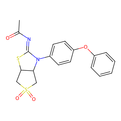 (Z)-N-(5,5-dioxido-3-(4-phenoxyphenyl)tetrahydrothieno[3,4-d]thiazol-2(3H)-ylidene)acetamide structure