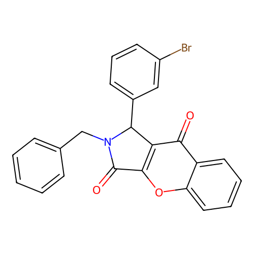 2-Benzyl-1-(3-bromophenyl)-1,2-dihydrochromeno[2,3-c]pyrrole-3,9-dione structure