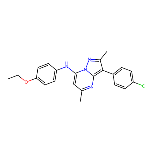 3-(4-chlorophenyl)-N-(4-ethoxyphenyl)-2,5-dimethylpyrazolo[1,5-a]pyrimidin-7-amine structure