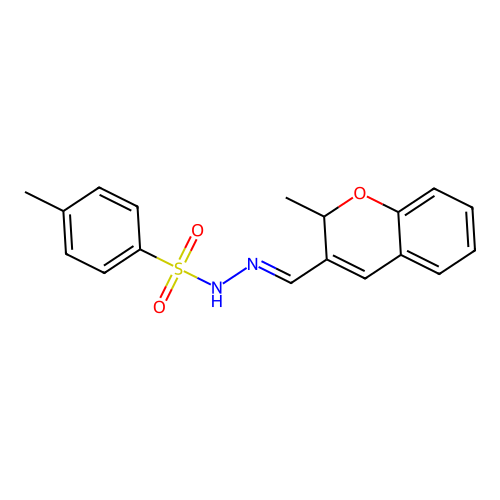 4-methyl-N'-[(E)-(2-methyl-2H-chromen-3-yl)methylidene]benzenesulfonohydrazide structure