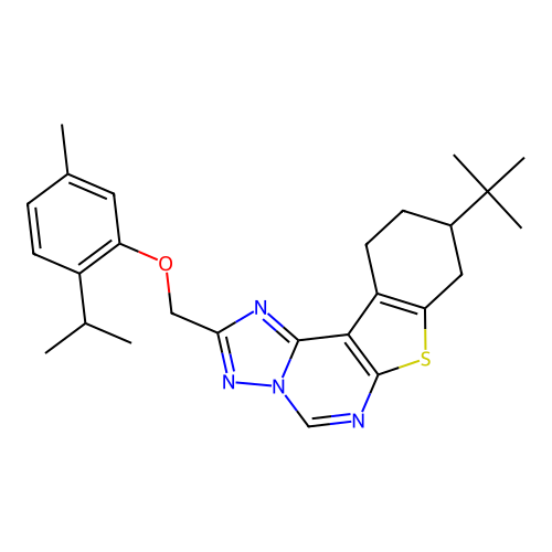 [9-(TERT-BUTYL)-8,9,10,11-TETRAHYDRO[1]BENZOTHIENO[3,2-E][1,2,4]TRIAZOLO[1,5-C]PYRIMIDIN-2-YL]METHYL (2-ISOPROPYL-5-METHYLPHENYL) ETHER structure