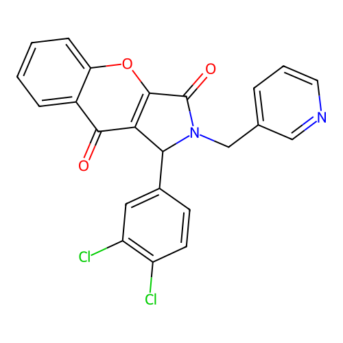 1-(3,4-dichlorophenyl)-2-(pyridin-3-ylmethyl)-1,2-dihydrochromeno[2,3-c]pyrrole-3,9-dione structure