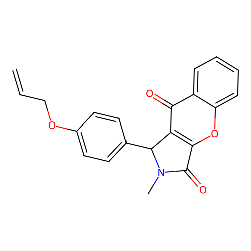1-(4-(allyloxy)phenyl)-2-methyl-1,2-dihydrochromeno[2,3-c]pyrrole-3,9-dione structure