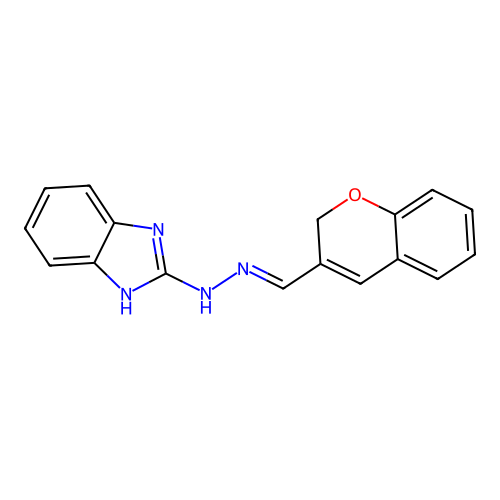 N-(2H-chromen-3-ylmethylideneamino)-1H-benzoimidazol-2-amine structure