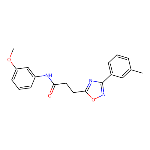 N-(3-methoxyphenyl)-3-[3-(3-methylphenyl)-1,2,4-oxadiazol-5-yl]propanamide structure