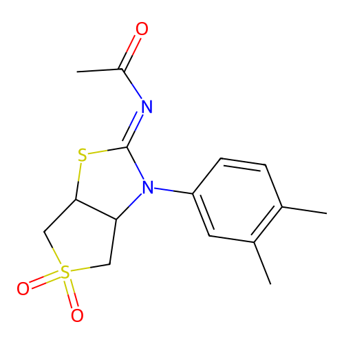 N-[(2Z)-3-(3,4-dimethylphenyl)-5,5-dioxidotetrahydrothieno[3,4-d][1,3]thiazol-2(3H)-ylidene]acetamide structure