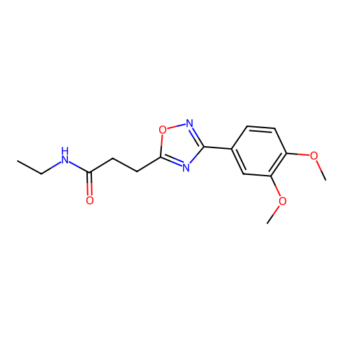 3-[3-(3,4-dimethoxyphenyl)-1,2,4-oxadiazol-5-yl]-N-ethylpropanamide structure