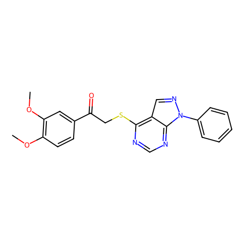 1-(3,4-dimethoxyphenyl)-2-((1-phenyl-1H-pyrazolo[3,4-d]pyrimidin-4-yl)thio)ethanone structure