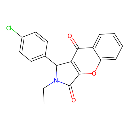 1-(4-Chlorophenyl)-2-ethyl-1,2-dihydrochromeno[2,3-c]pyrrole-3,9-dione structure
