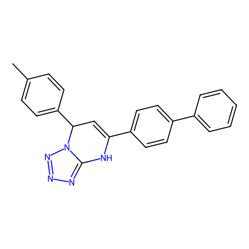 5-(Biphenyl-4-yl)-7-(4-methylphenyl)-3,7-dihydrotetrazolo[1,5-a]pyrimidine structure