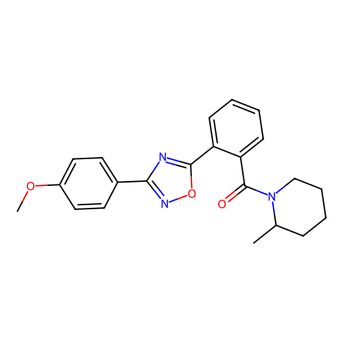 [2-[3-(4-methoxyphenyl)-1,2,4-oxadiazol-5-yl]phenyl]-(2-methylpiperidin-1-yl)methanone structure