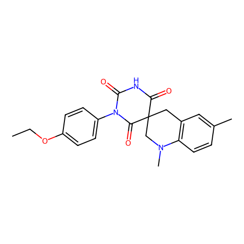 1-(4-ethoxyphenyl)-1',6'-dimethyl-2',4'-dihydro-1H,1'H-spiro[pyrimidine-5,3'-quinoline]-2,4,6(3H)-trione structure