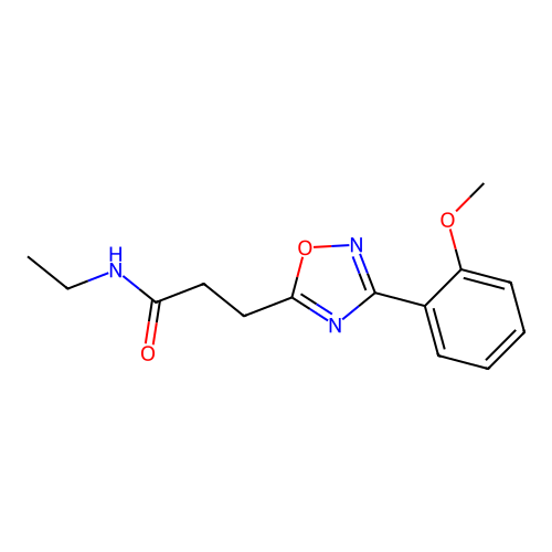 N-ethyl-3-[3-(2-methoxyphenyl)-1,2,4-oxadiazol-5-yl]propanamide structure