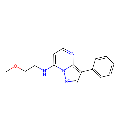 N-(2-methoxyethyl)-5-methyl-3-phenylpyrazolo[1,5-a]pyrimidin-7-amine structure