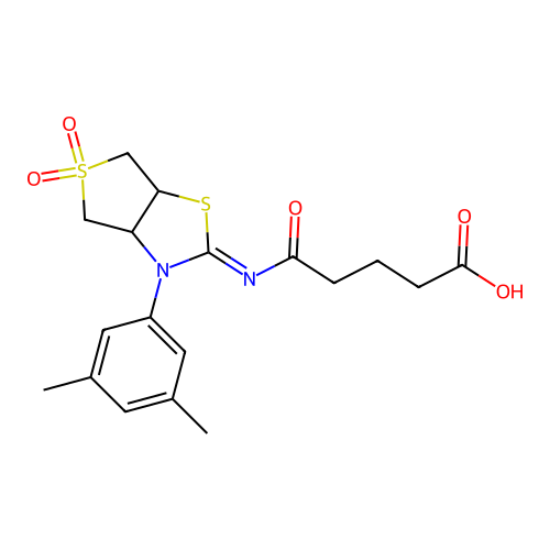 5-{[(2Z)-3-(3,5-dimethylphenyl)-5,5-dioxidotetrahydrothieno[3,4-d][1,3]thiazol-2(3H)-ylidene]amino}-5-oxopentanoic acid structure