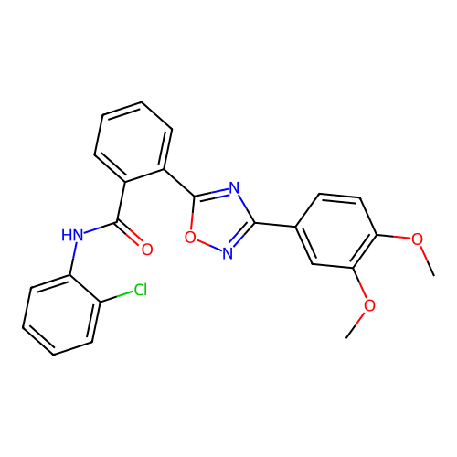 N-(2-chlorophenyl)-2-[3-(3,4-dimethoxyphenyl)-1,2,4-oxadiazol-5-yl]benzamide structure
