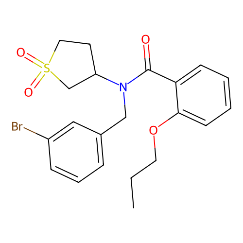 N-(3-bromobenzyl)-N-(1,1-dioxidotetrahydrothiophen-3-yl)-2-propoxybenzamide structure