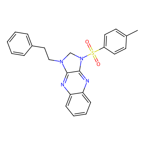 1-phenethyl-3-tosyl-2,3-dihydro-1H-imidazo[4,5-b]quinoxaline structure