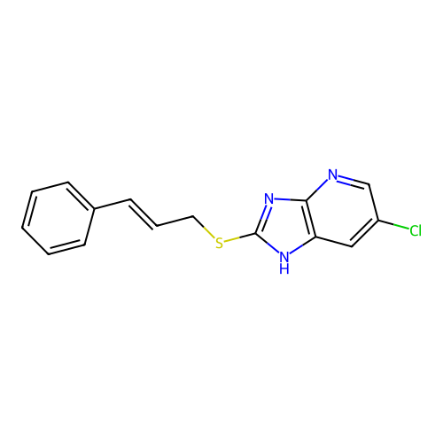 6-Chloro-2-((E)-3-phenyl-allylsulfanyl)-3H-imidazo[4,5-b]pyridine structure