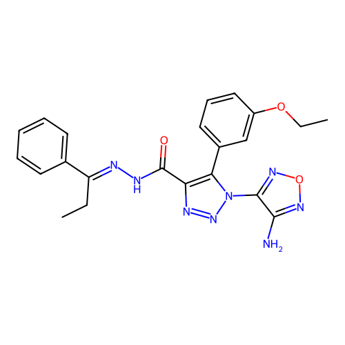 C22H22N8O3 structure