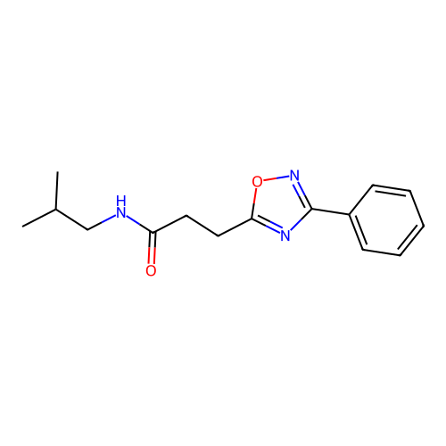 N-(2-methylpropyl)-3-(3-phenyl-1,2,4-oxadiazol-5-yl)propanamide structure