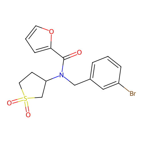 N-(3-bromobenzyl)-N-(1,1-dioxidotetrahydrothiophen-3-yl)furan-2-carboxamide structure
