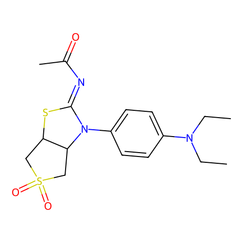 N-[(2Z)-3-[4-(diethylamino)phenyl]-5,5-dioxidotetrahydrothieno[3,4-d][1,3]thiazol-2(3H)-ylidene]acetamide structure
