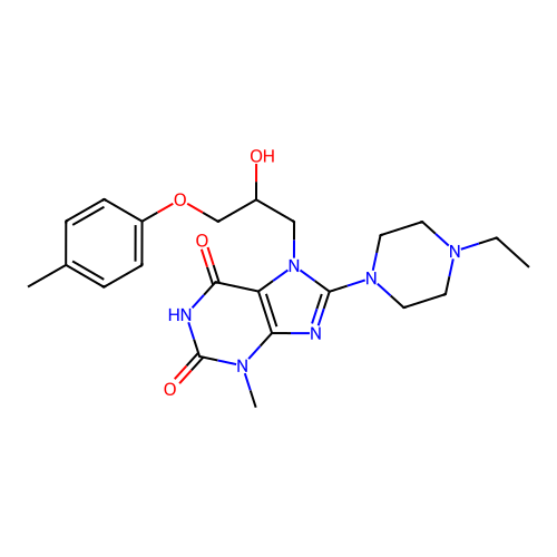 8-(4-ethylpiperazin-1-yl)-7-(2-hydroxy-3-(p-tolyloxy)propyl)-3-methyl-1H-purine-2,6(3H,7H)-dione structure