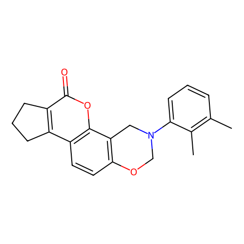 3-(2,3-dimethylphenyl)-3,4,8,9-tetrahydro-2H-cyclopenta[3,4]chromeno[8,7-e][1,3]oxazin-6(7H)-one structure