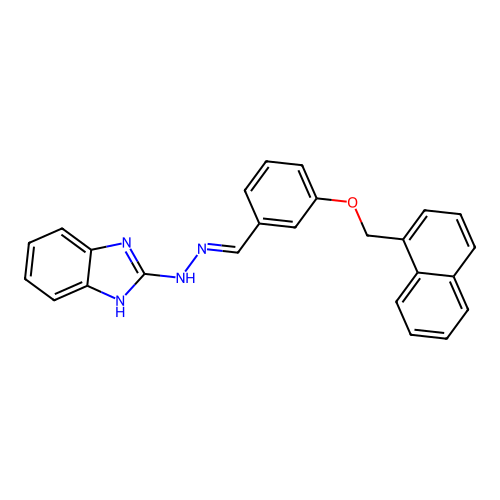 2-{(2E)-2-[3-(naphthalen-1-ylmethoxy)benzylidene]hydrazinyl}-1H-benzimidazole structure
