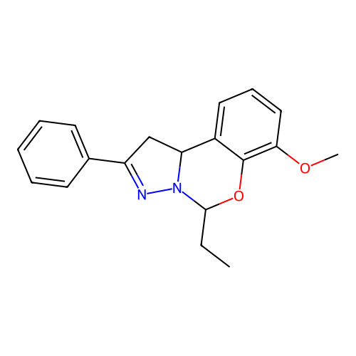 5-Ethyl-7-methoxy-2-phenyl-1,10b-dihydropyrazolo[1,5-c][1,3]benzoxazine structure