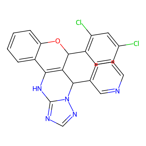 C23H15Cl2N5O structure