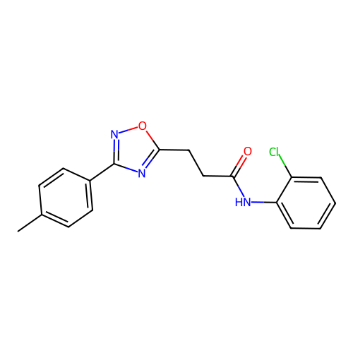 N-(2-chlorophenyl)-3-[3-(4-methylphenyl)-1,2,4-oxadiazol-5-yl]propanamide structure