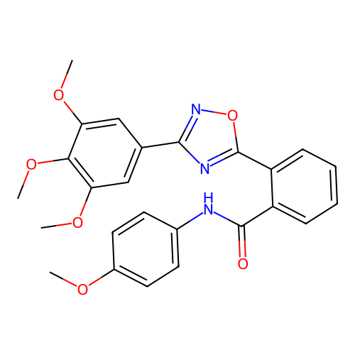 N-(4-methoxyphenyl)-2-[3-(3,4,5-trimethoxyphenyl)-1,2,4-oxadiazol-5-yl]benzamide structure
