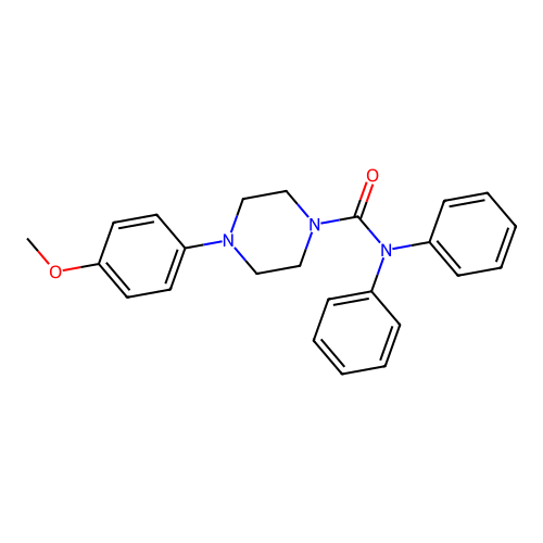4-(4-methoxyphenyl)-N,N-diphenylpiperazine-1-carboxamide structure