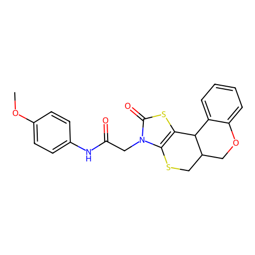 N-(4-methoxyphenyl)-2-{15-oxo-8-oxa-12,16-dithia-14-azatetracyclo[8.7.0.0^{2,7}.0^{13,17}]heptadeca-2(7),3,5,13(17)-tetraen-14-yl}acetamide structure