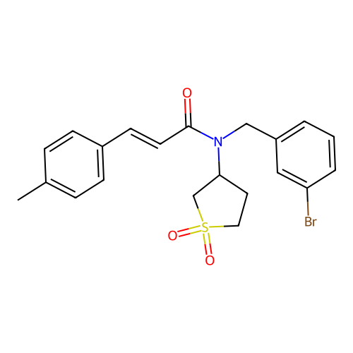 (2E)-N-(3-bromobenzyl)-N-(1,1-dioxidotetrahydrothiophen-3-yl)-3-(4-methylphenyl)prop-2-enamide structure