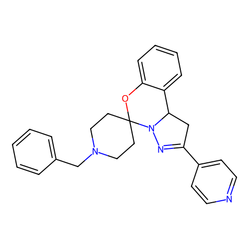 1'-benzyl-2-(pyridin-4-yl)-1,10b-dihydrospiro[benzo[e]pyrazolo[1,5-c][1,3]oxazine-5,4'-piperidine] structure