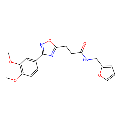 3-[3-(3,4-dimethoxyphenyl)-1,2,4-oxadiazol-5-yl]-N-(furan-2-ylmethyl)propanamide structure