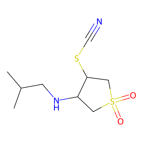 {4-[(2-Methylpropyl)amino]-1,1-dioxothiolan-3-yl}thiocarbonitrile structure