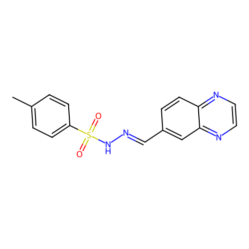 4-methyl-N-[(E)-quinoxalin-6-ylmethylideneamino]benzenesulfonamide structure